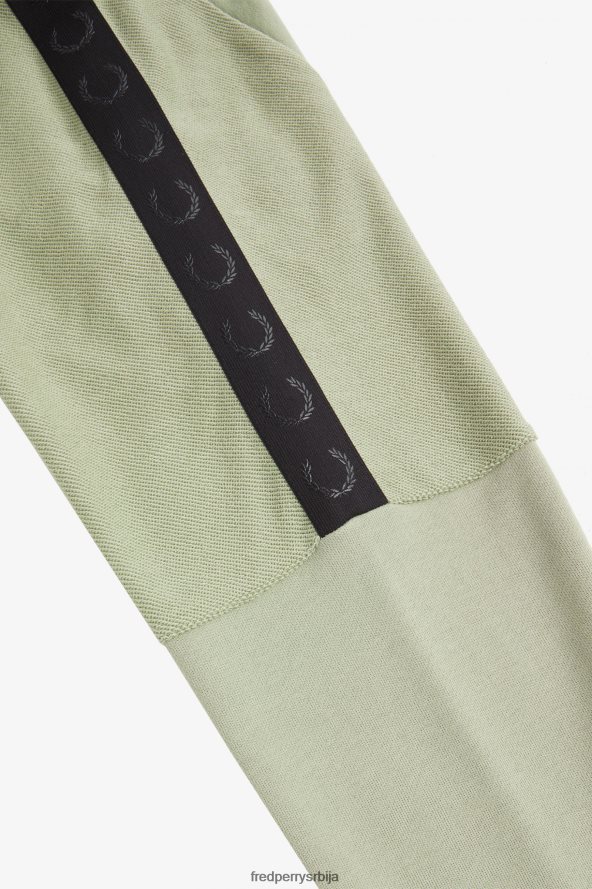 одећу рс Fred Perry мушкарци дукс са полу-рајсфершлусом са брендирањем круга морска трава 68TD6P385