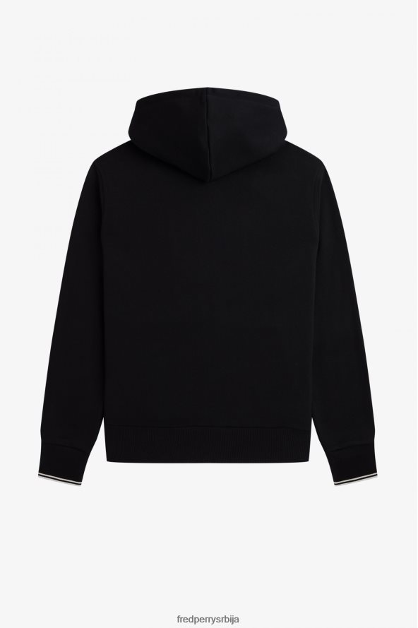 одећу рс Fred Perry мушкарци дуксерица са патентним затварачем са капуљачом црн 68TD6P387