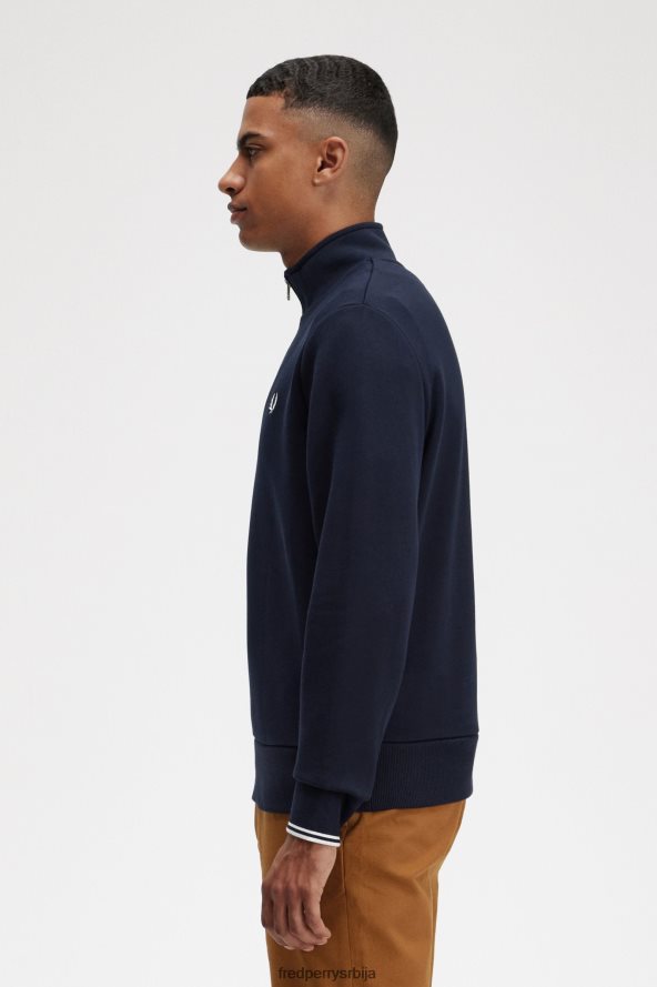 одећу рс Fred Perry мушкарци дукс са полу рајсфершлусом морнарица 68TD6P388