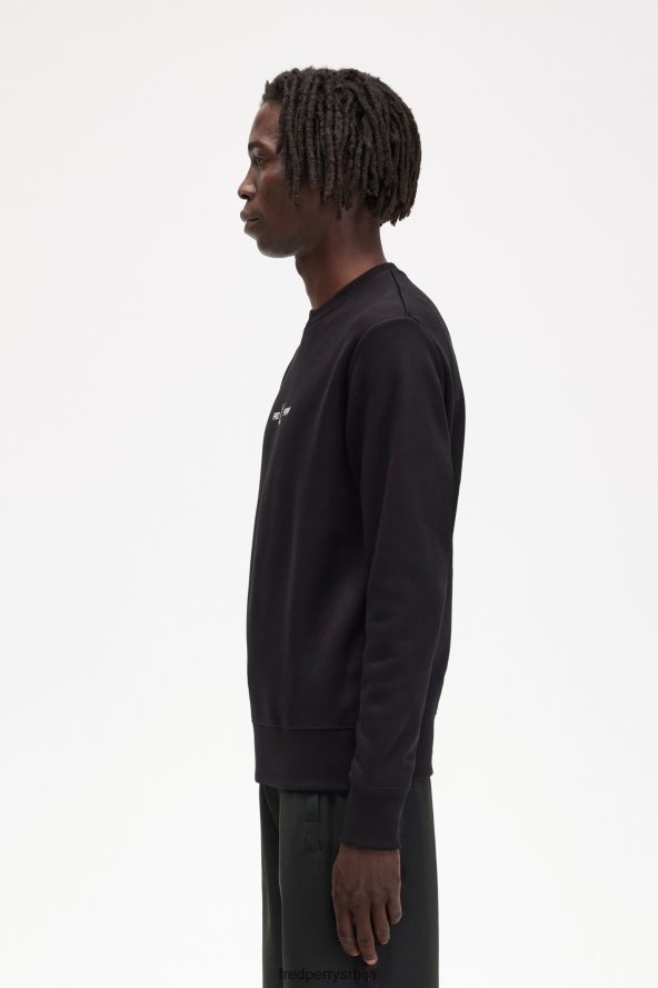одећу рс Fred Perry мушкарци извезена дуксерица црн 68TD6P389