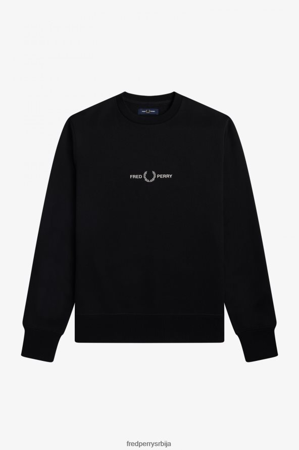 одећу рс Fred Perry мушкарци извезена дуксерица црн 68TD6P389