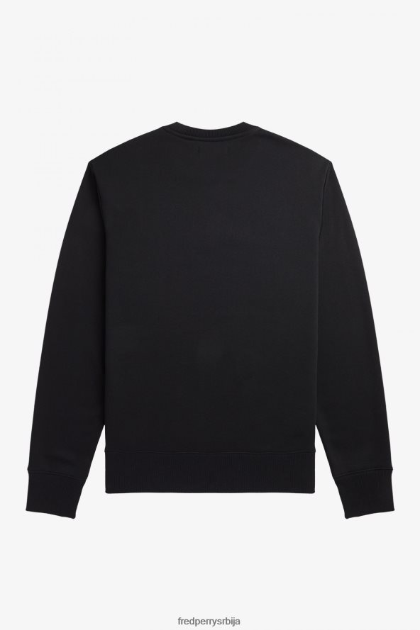 одећу рс Fred Perry мушкарци извезена дуксерица црн 68TD6P389
