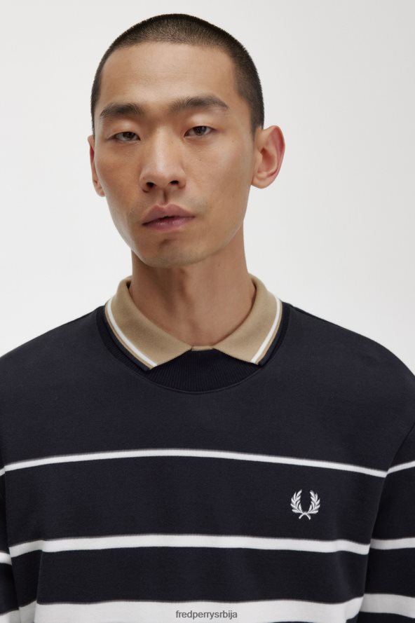 одећу рс Fred Perry мушкарци пругаста дуксерица Снежана 68TD6P395