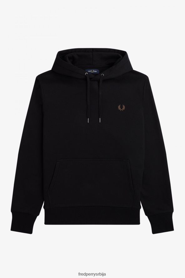 одећу рс Fred Perry мушкарци дуксерица са капуљачом од ловоровог венца црн 68TD6P400