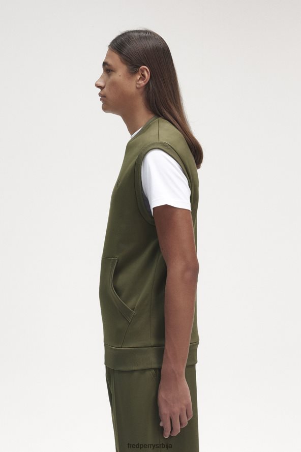 одећу рс Fred Perry мушкарци трико мајица без рукава једнолично зелено 68TD6P404