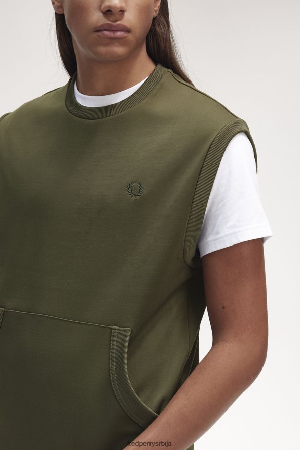 одећу рс Fred Perry мушкарци трико мајица без рукава једнолично зелено 68TD6P404