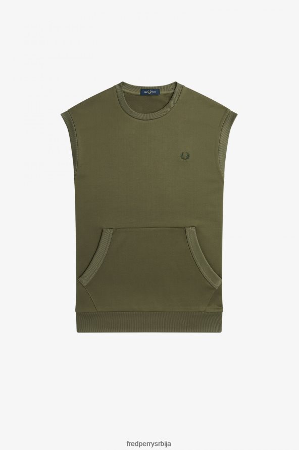 одећу рс Fred Perry мушкарци трико мајица без рукава једнолично зелено 68TD6P404