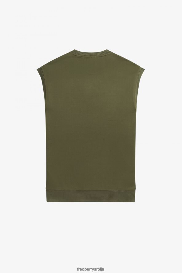 одећу рс Fred Perry мушкарци трико мајица без рукава једнолично зелено 68TD6P404