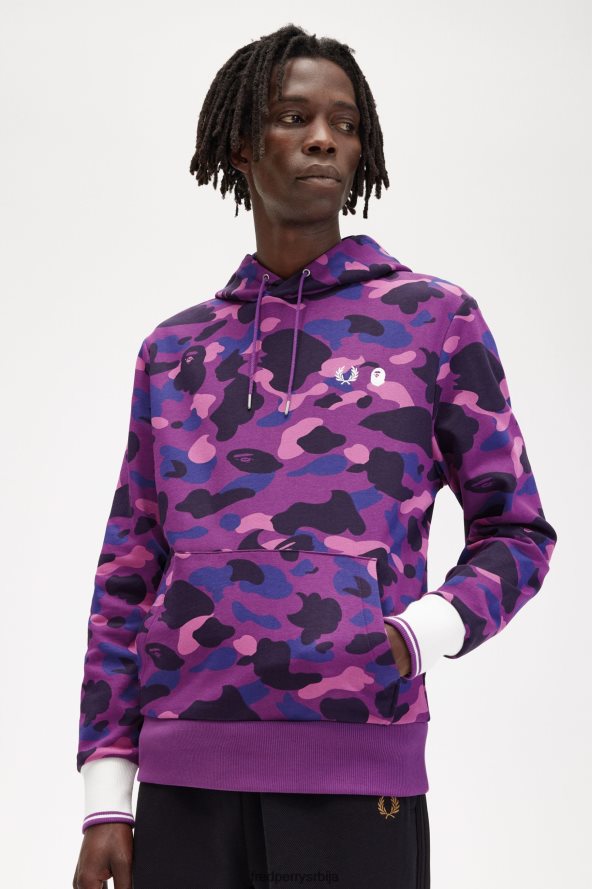 одећу рс Fred Perry мушкарци маскирна дуксерица са капуљачом црн 68TD6P409