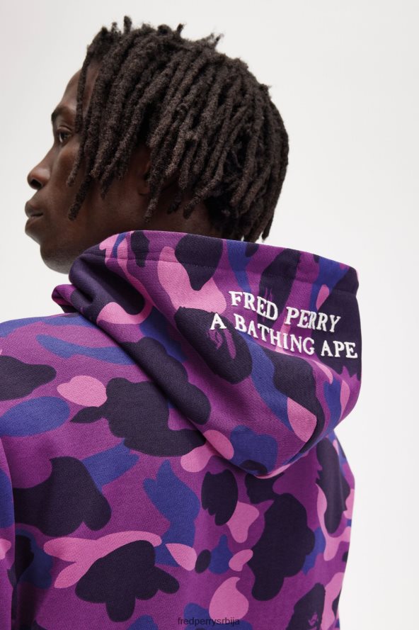 одећу рс Fred Perry мушкарци маскирна дуксерица са капуљачом црн 68TD6P409