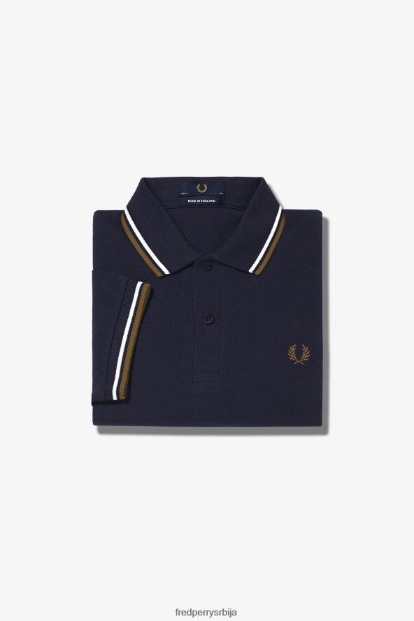 одећу рс Fred Perry мушкарци м12 морнарски/екру/осенчени камен 68TD6P258