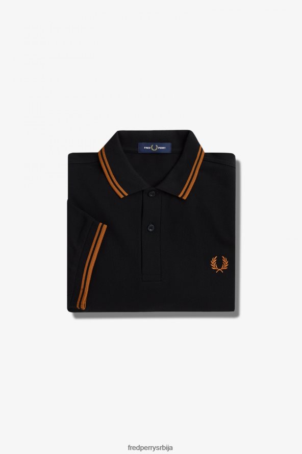 одећу рс Fred Perry мушкарци м3600 1 мајица црна/орашина пахуљица 68TD6P254