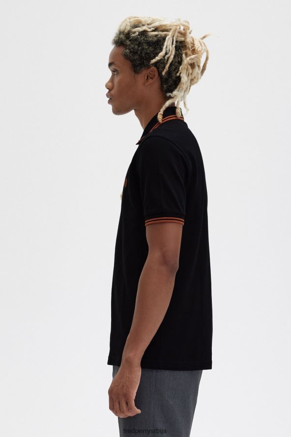 одећу рс Fred Perry мушкарци м3600 1 мајица црна/орашина пахуљица 68TD6P254