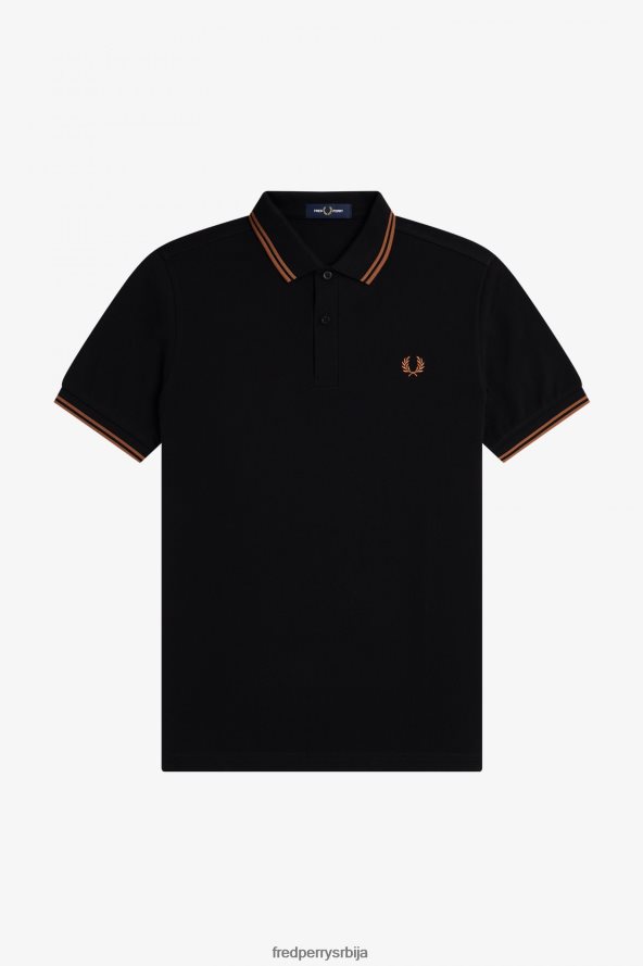 одећу рс Fred Perry мушкарци м3600 1 мајица црна/орашина пахуљица 68TD6P254