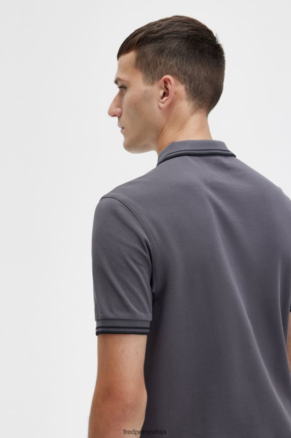 одећу рс Fred Perry мушкарци м3600 2 мајица гунметал/црна 68TD6P286