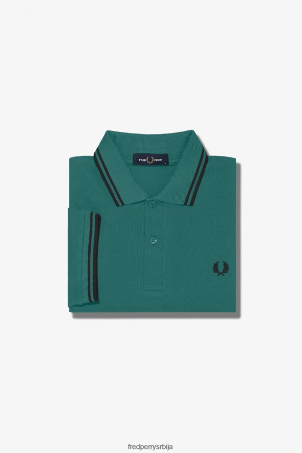 одећу рс Fred Perry мушкарци м3600 3 мајица дубока мента/црна 68TD6P307