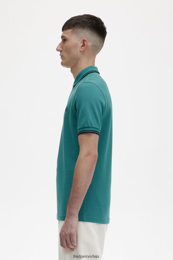 одећу рс Fred Perry мушкарци м3600 3 мајица дубока мента/црна 68TD6P307