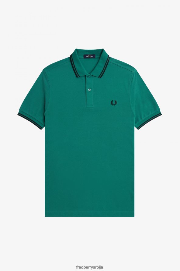 одећу рс Fred Perry мушкарци м3600 3 мајица дубока мента/црна 68TD6P307