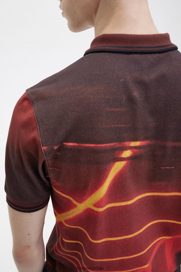одећу рс Fred Perry мушкарци мајица са графичким принтом стадион црвени 68TD6P272