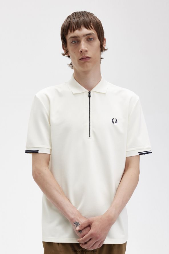 одећу рс Fred Perry мушкарци поло мајица са рајсфершлусом ецру 68TD6P278