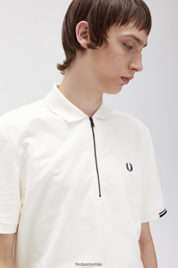 одећу рс Fred Perry мушкарци поло мајица са рајсфершлусом ецру 68TD6P278