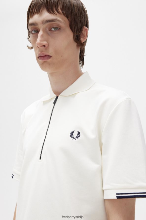 одећу рс Fred Perry мушкарци поло мајица са рајсфершлусом ецру 68TD6P278
