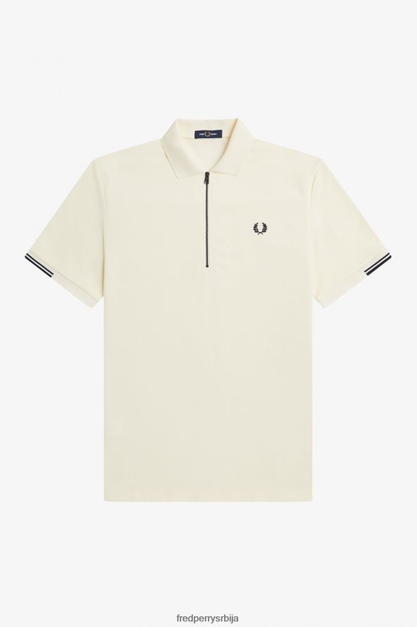 одећу рс Fred Perry мушкарци поло мајица са рајсфершлусом ецру 68TD6P278