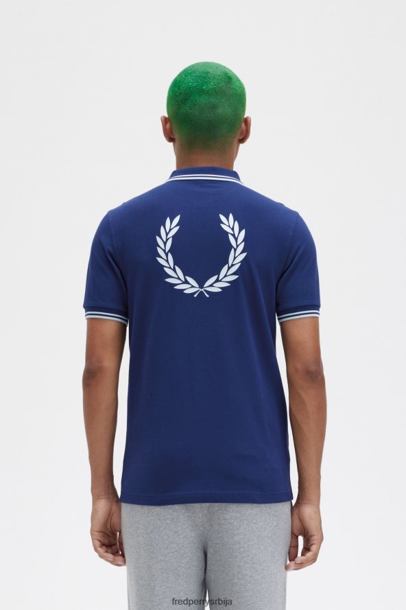 одећу рс Fred Perry мушкарци поло мајица са графиком позади француска морнарица 68TD6P281