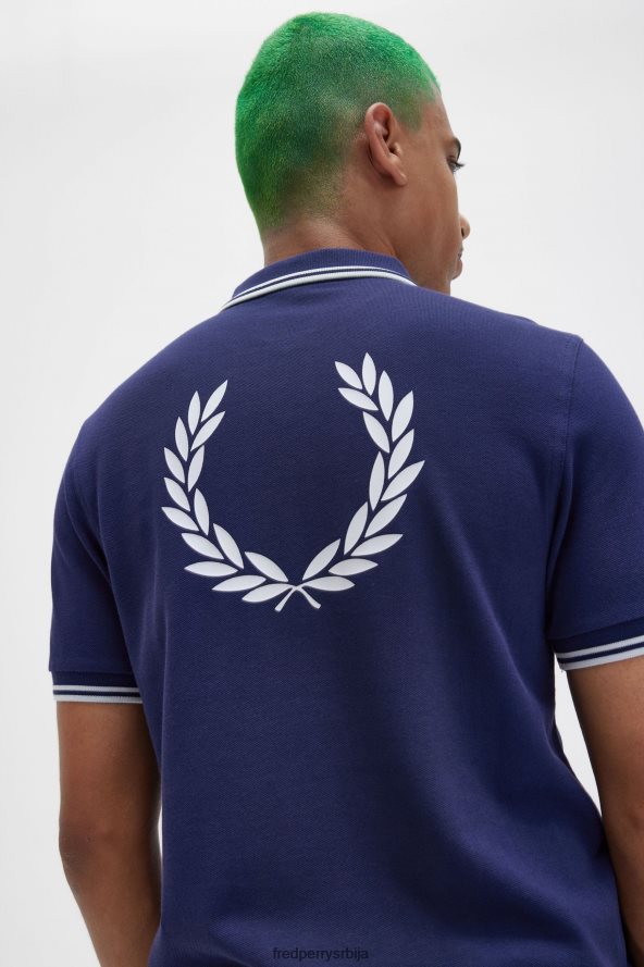 одећу рс Fred Perry мушкарци поло мајица са графиком позади француска морнарица 68TD6P281