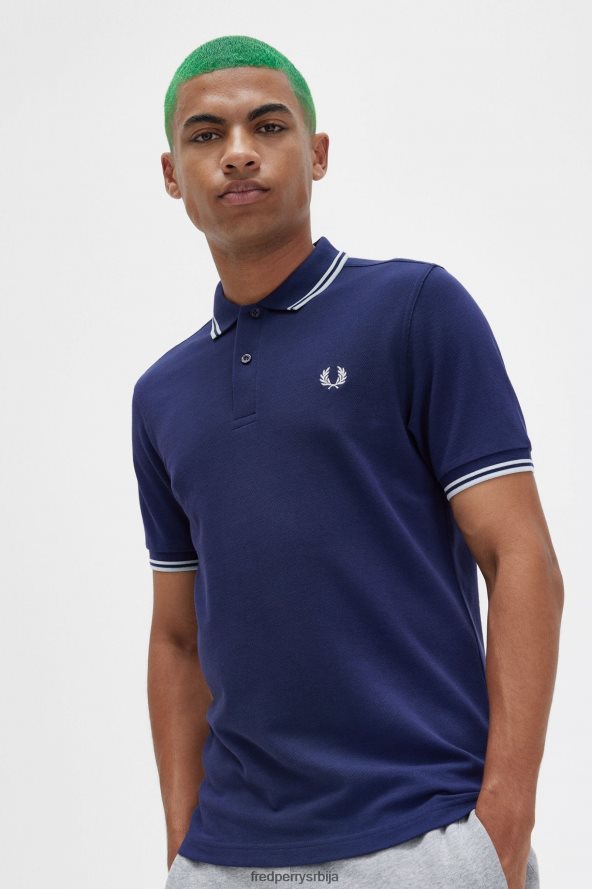 одећу рс Fred Perry мушкарци поло мајица са графиком позади француска морнарица 68TD6P281