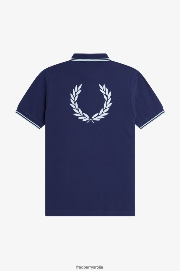 одећу рс Fred Perry мушкарци поло мајица са графиком позади француска морнарица 68TD6P281
