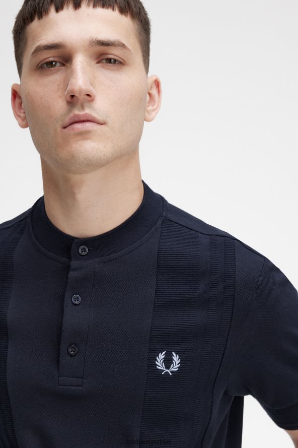 одећу рс Fred Perry мушкарци хенлеи кошуља контрастног украса морнарица 68TD6P333