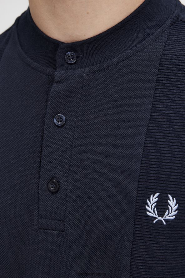 одећу рс Fred Perry мушкарци хенлеи кошуља контрастног украса морнарица 68TD6P333