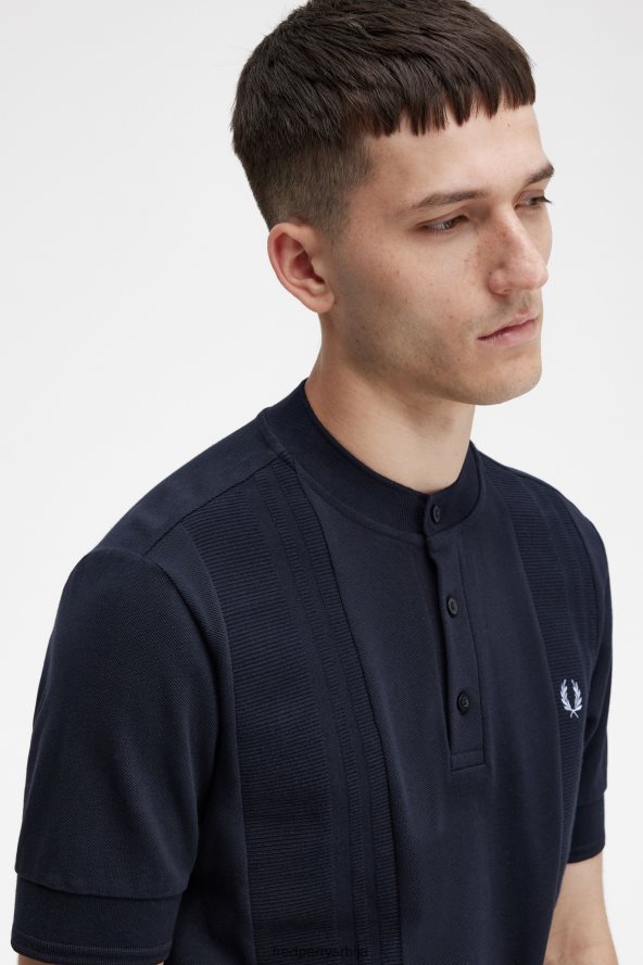 одећу рс Fred Perry мушкарци хенлеи кошуља контрастног украса морнарица 68TD6P333