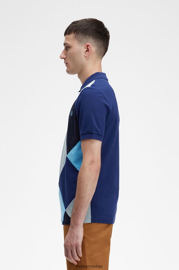 одећу рс Fred Perry мушкарци харлекин поло мајица француска морнарица 68TD6P337