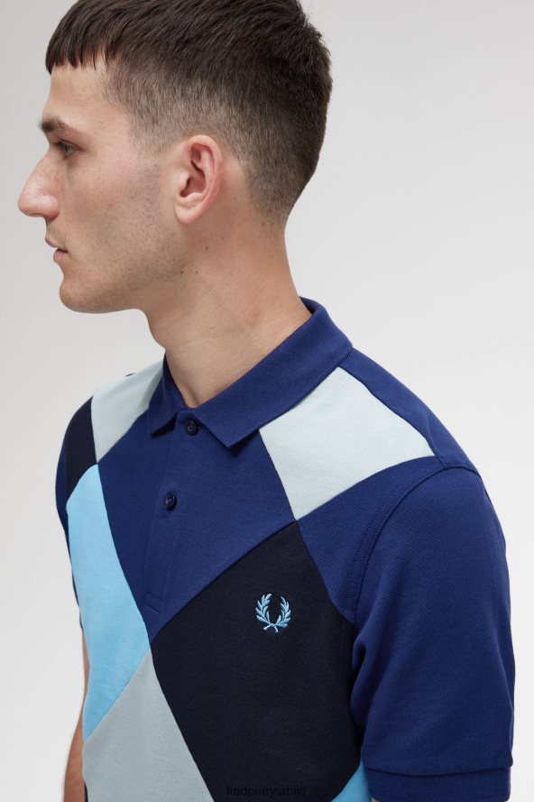 одећу рс Fred Perry мушкарци харлекин поло мајица француска морнарица 68TD6P337