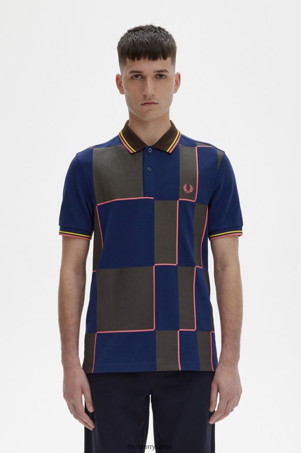 одећу рс Fred Perry мушкарци шаховница морнарица 68TD6P342