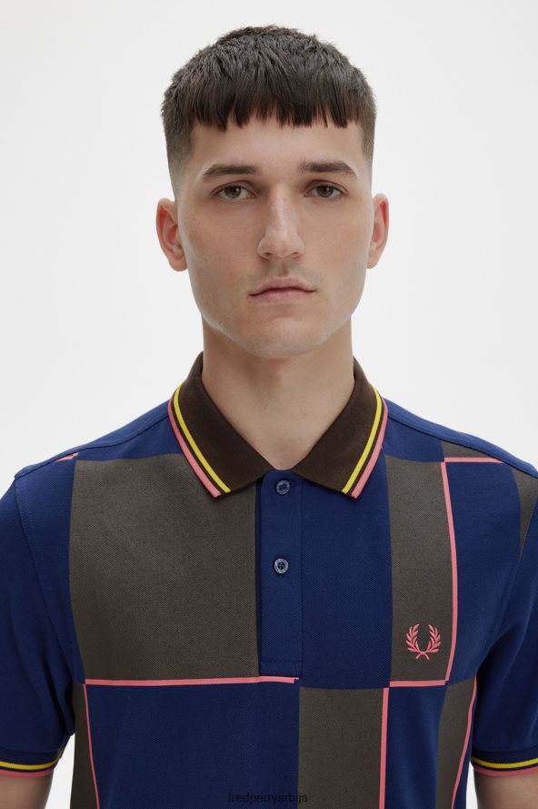 одећу рс Fred Perry мушкарци шаховница морнарица 68TD6P342