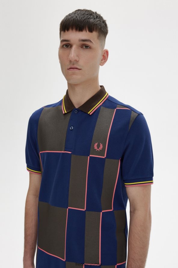 одећу рс Fred Perry мушкарци шаховница морнарица 68TD6P342