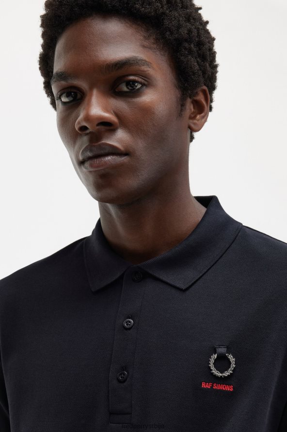 одећу рс Fred Perry мушкарци поло мајица са штампаним рукавима црн 68TD6P344
