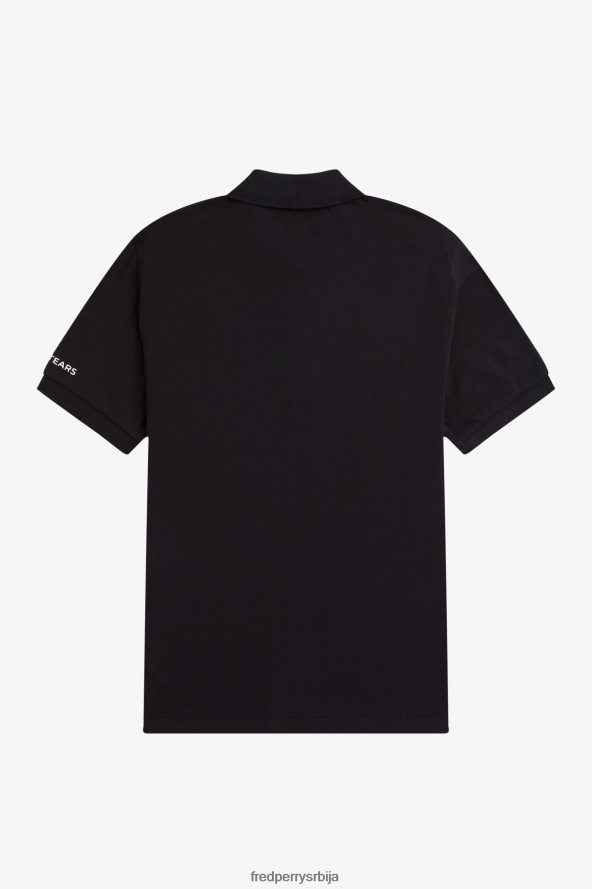 одећу рс Fred Perry мушкарци поло мајица са штампаним рукавима црн 68TD6P344