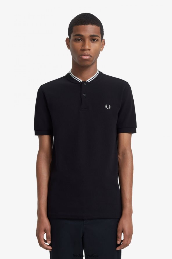 одећу рс Fred Perry мушкарци поло мајица са бомбер крагном црн 68TD6P349