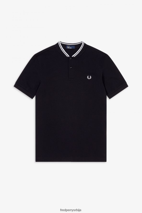 одећу рс Fred Perry мушкарци поло мајица са бомбер крагном црн 68TD6P349