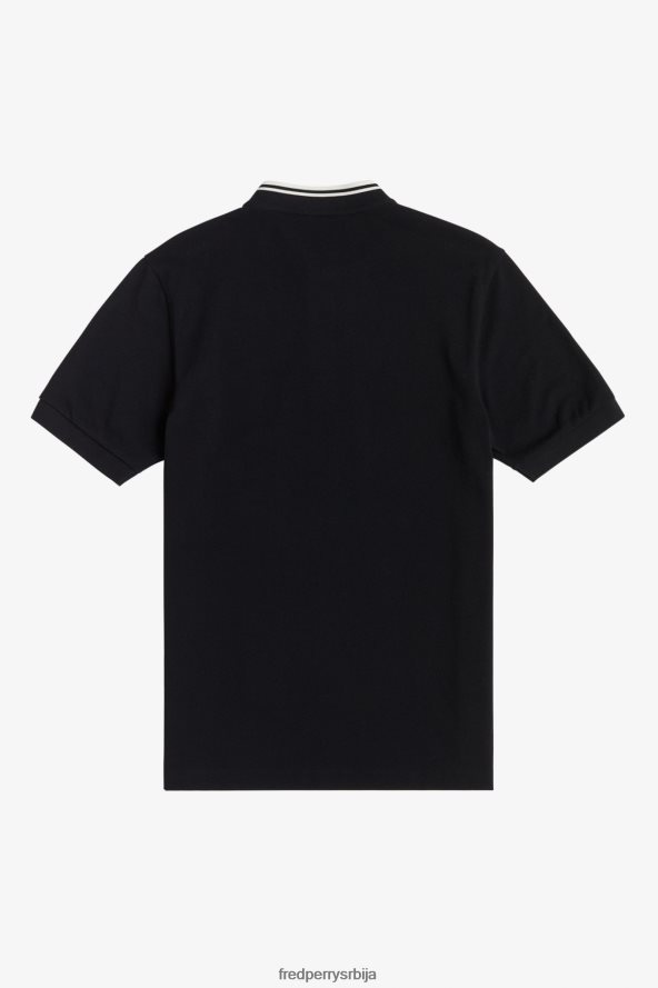 одећу рс Fred Perry мушкарци поло мајица са бомбер крагном црн 68TD6P349