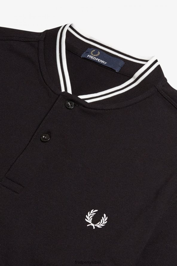 одећу рс Fred Perry мушкарци поло мајица са бомбер крагном црн 68TD6P349