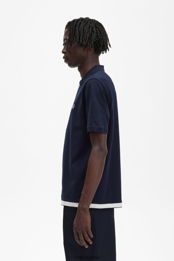 одећу рс Fred Perry мушкарци поло мајица са детаљима траке морнарица 68TD6P357