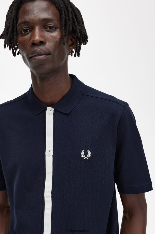 одећу рс Fred Perry мушкарци поло мајица са детаљима траке морнарица 68TD6P357