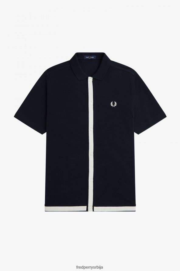 одећу рс Fred Perry мушкарци поло мајица са детаљима траке морнарица 68TD6P357