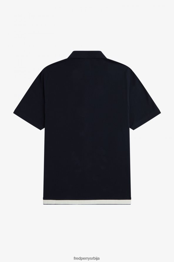 одећу рс Fred Perry мушкарци поло мајица са детаљима траке морнарица 68TD6P357