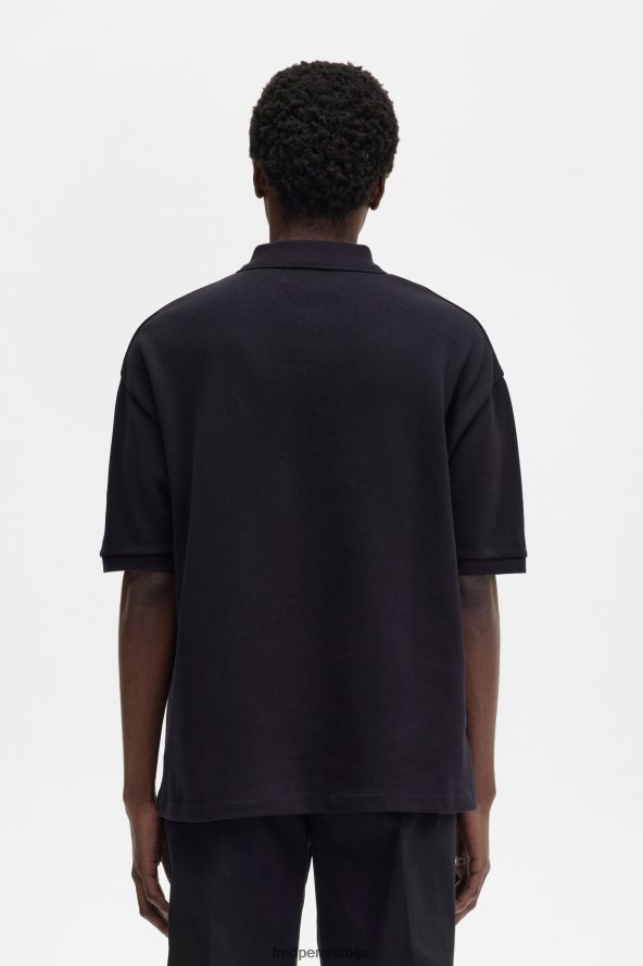 одећу рс Fred Perry мушкарци превелика штампана поло мајица Морнарско плаво 68TD6P361